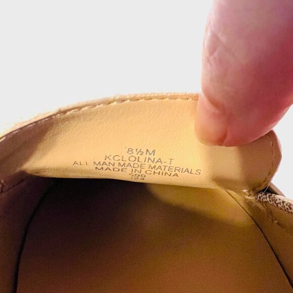 Calvin Klein Women's Metallic Gold Loafers-Size 8 1/2"-Gold/Silver Logo-Comfy - Picture 15 of 15